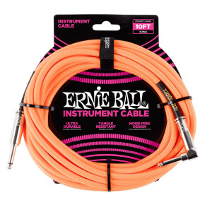 Ernie Ball 6079 Braided Straight Angle 3.05m Neon Orange