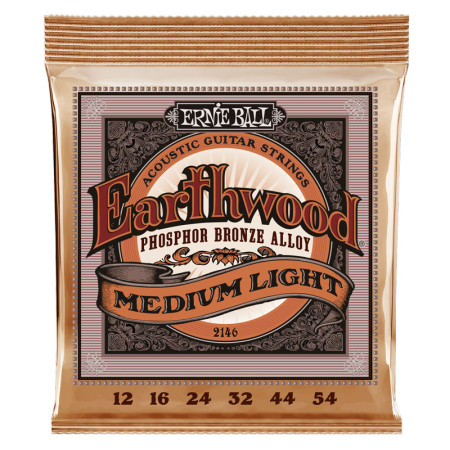 Ernie Ball 2146 Medium Light Earthwood Phosphor Bronze 12-54