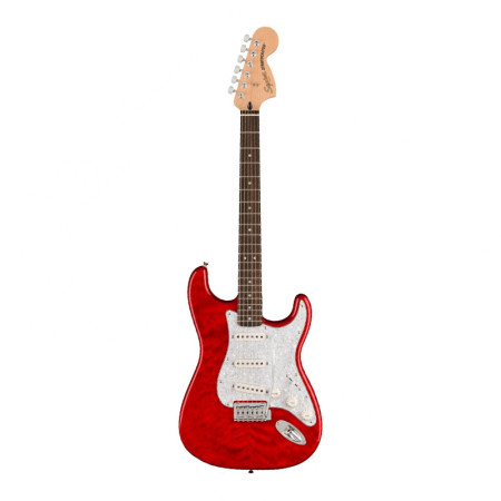 Squier FSR Affinity Strat QMT LRL Crimson Red Transparent