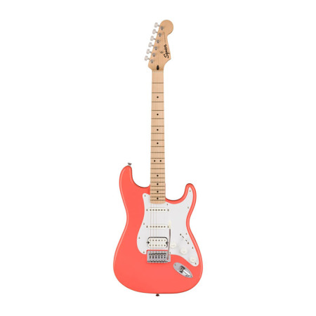 Squier Sonic Strat MN WPG HSS Tahitian Coral